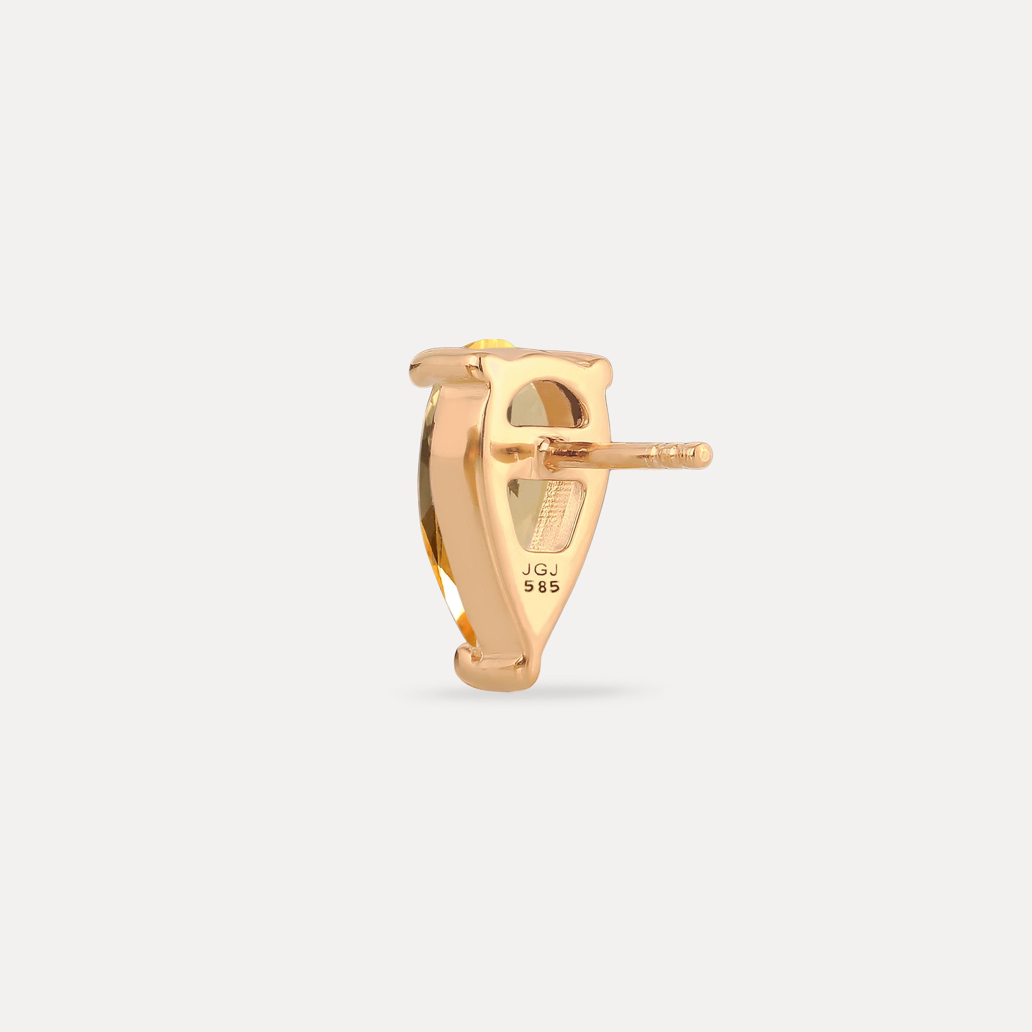 Stilnest Citrin Balance Drop Ohrstecker Single 585 Gold Tropfen