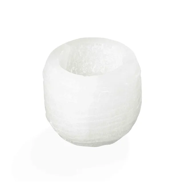 NKlaus Healing Crystals Selenit Teelichthalter rund 6cm 1 Stück