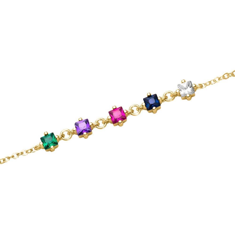JEWLIX Armkette Gold 925 Silber Zirkonia bunt Damen