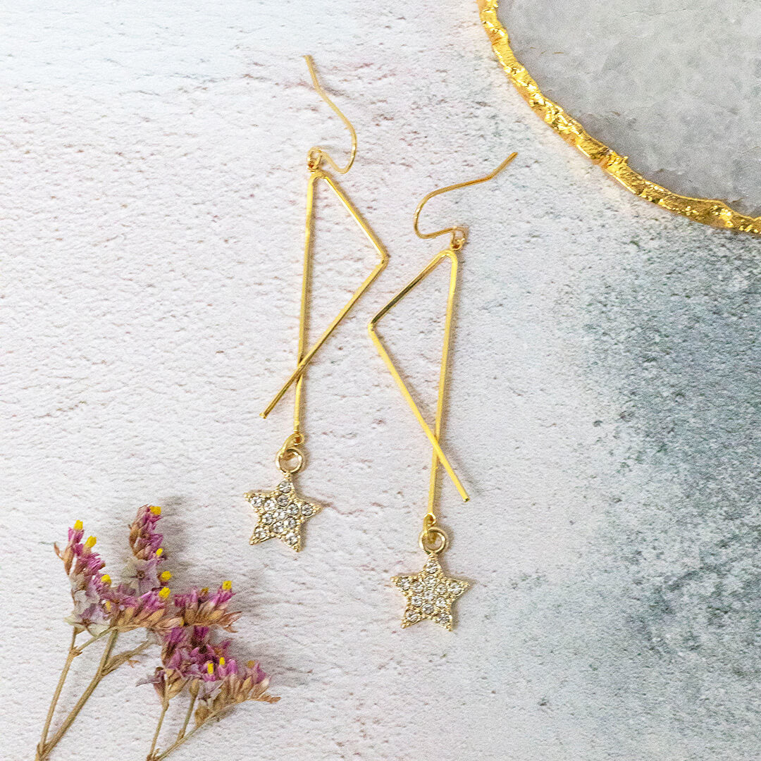 Joy by Corrine Smith Interstellar Star Ohrringe Gold Kristall