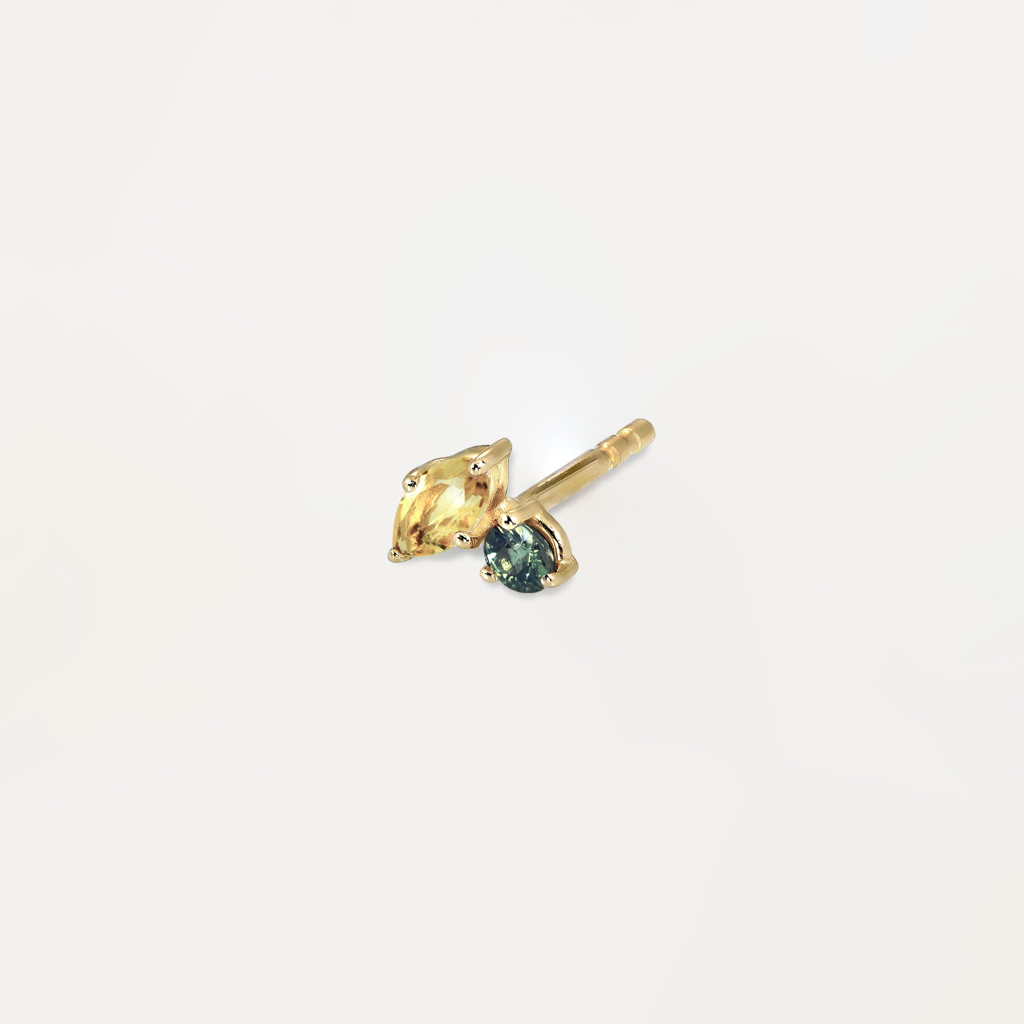 Stilnest Joy Ohrstecker Citrin Saphir 585 Gold rechts