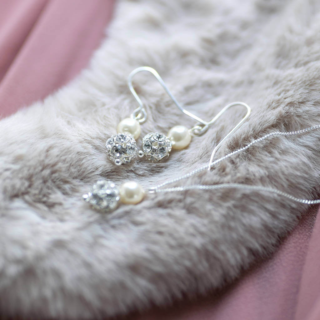 Joy Glitter Ball Perle Schmuckset Silber