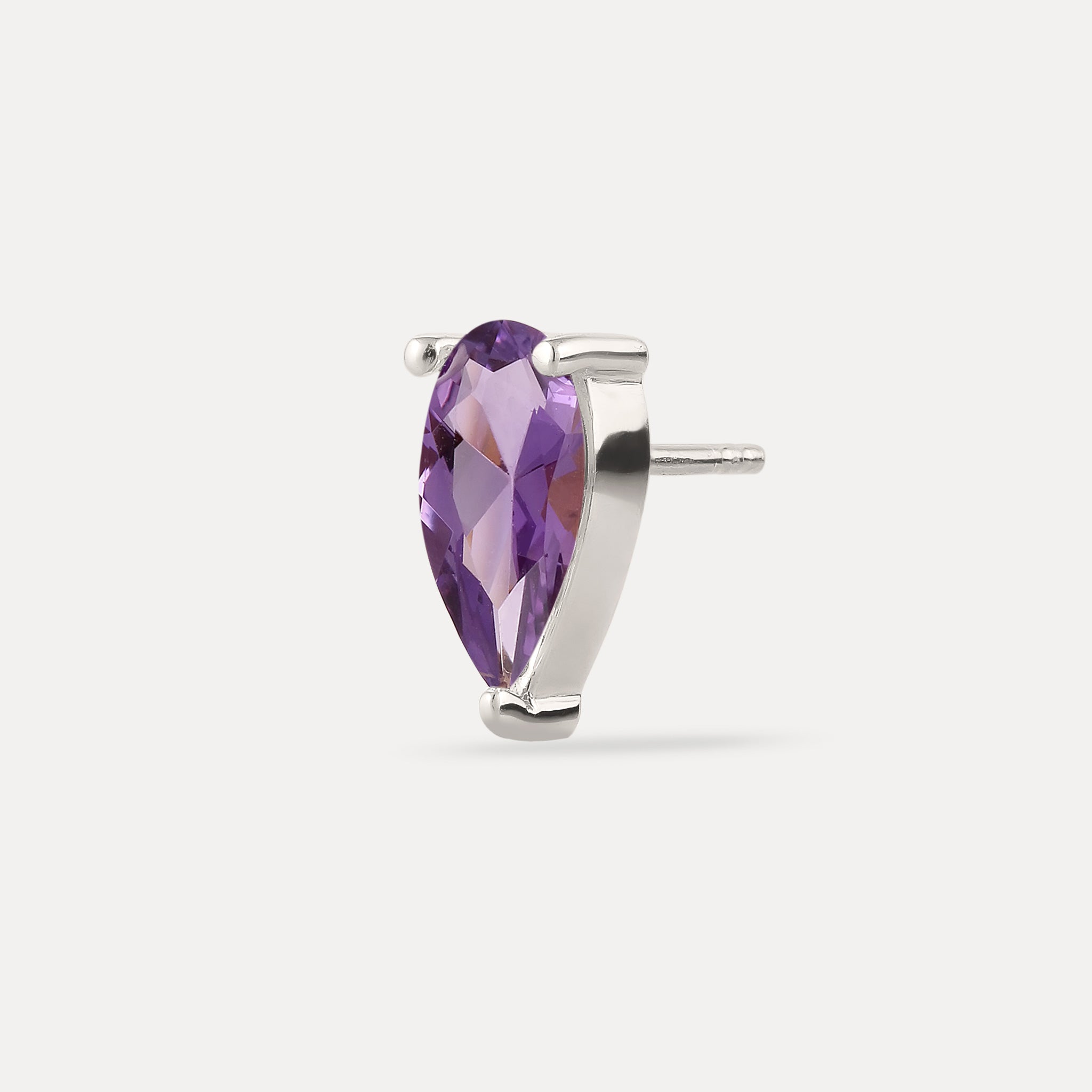 Stilnest Balance Drop Amethyst Ohrstecker Gold Vermeil Single