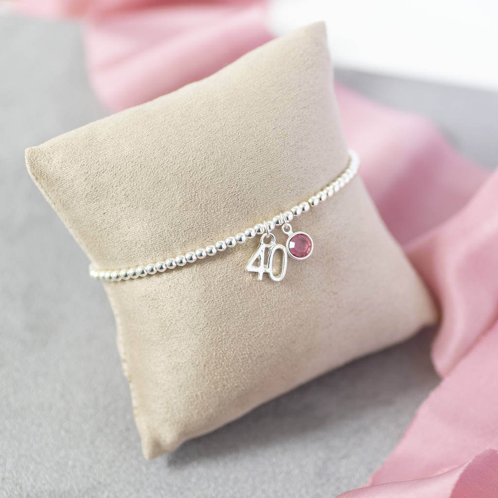 JOY by Corrine Smith 40th Birthday Armband Silber Geburtsstein