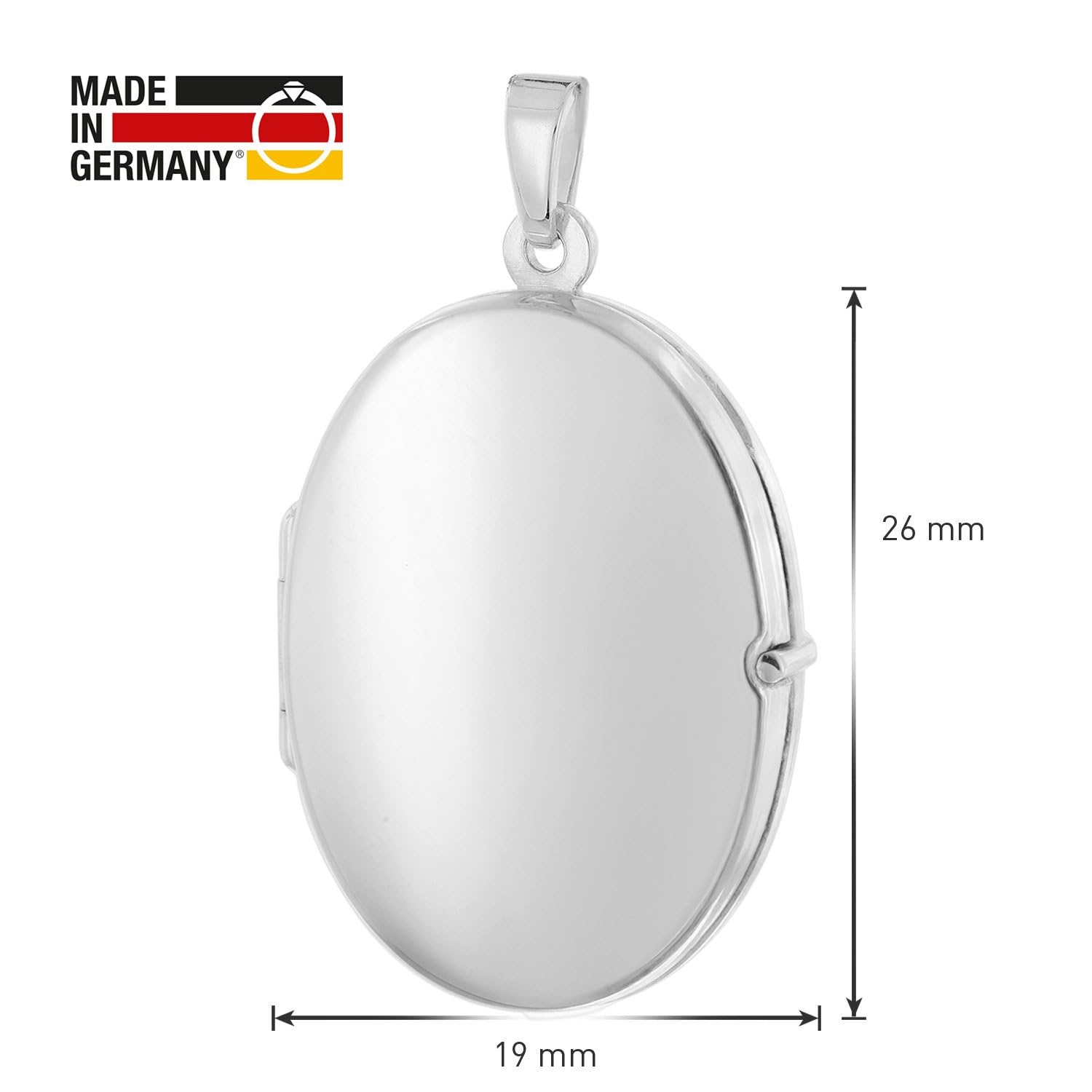 trendor Medaillon Halskette 925 Silber 26 mm 45 cm