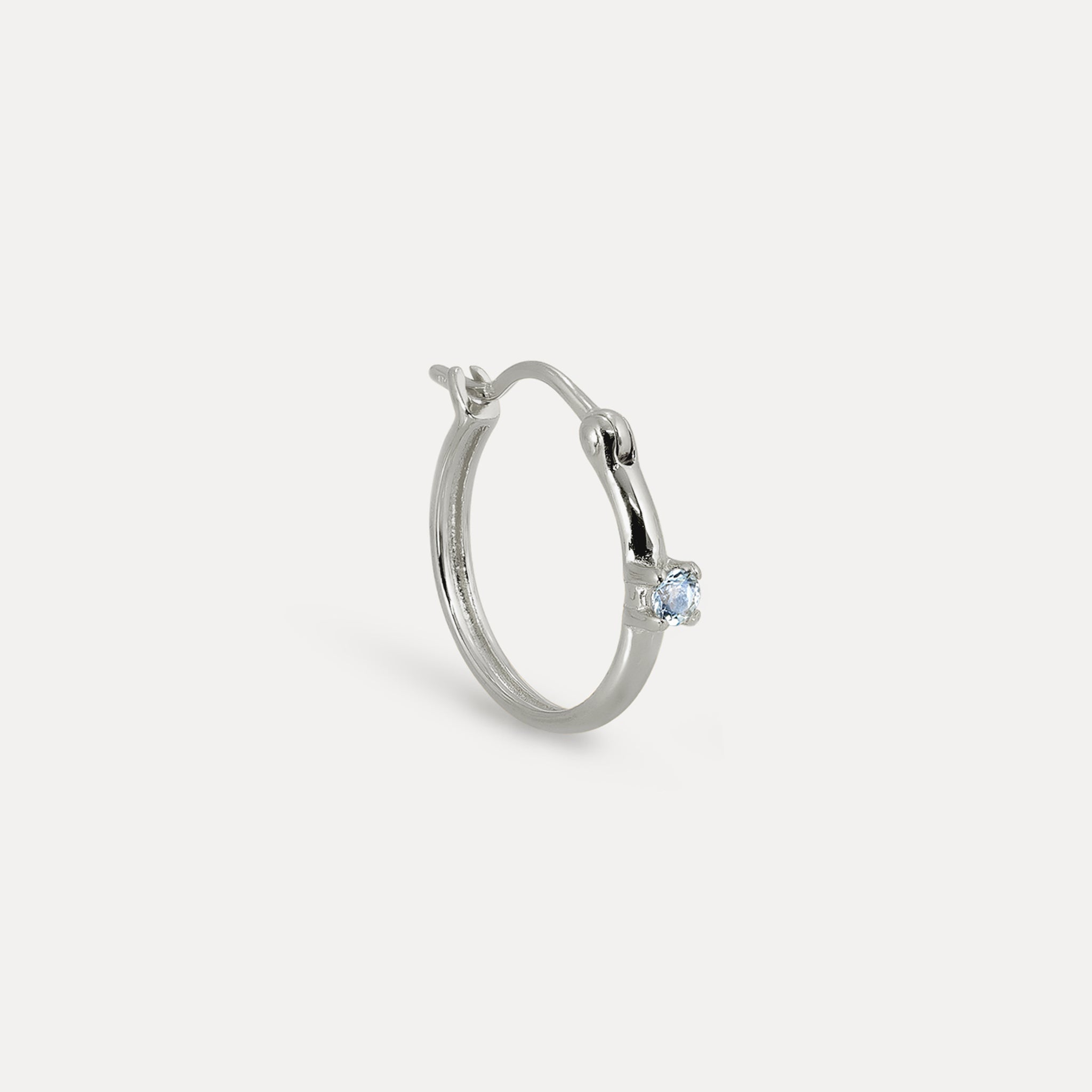Stilnest Point of Light Creolen Aquamarin Single Vermeil