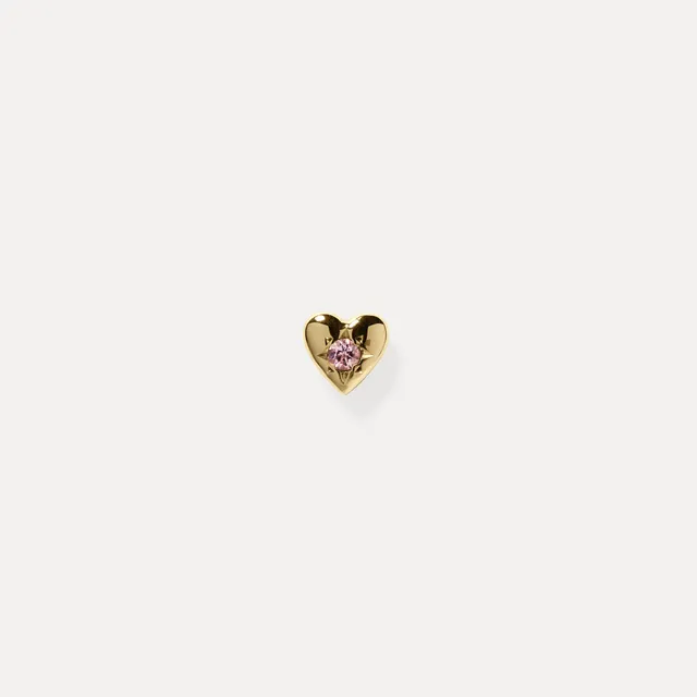 Stilnest Heart Ohrstecker 585 Gold Rosa Turmalin Single