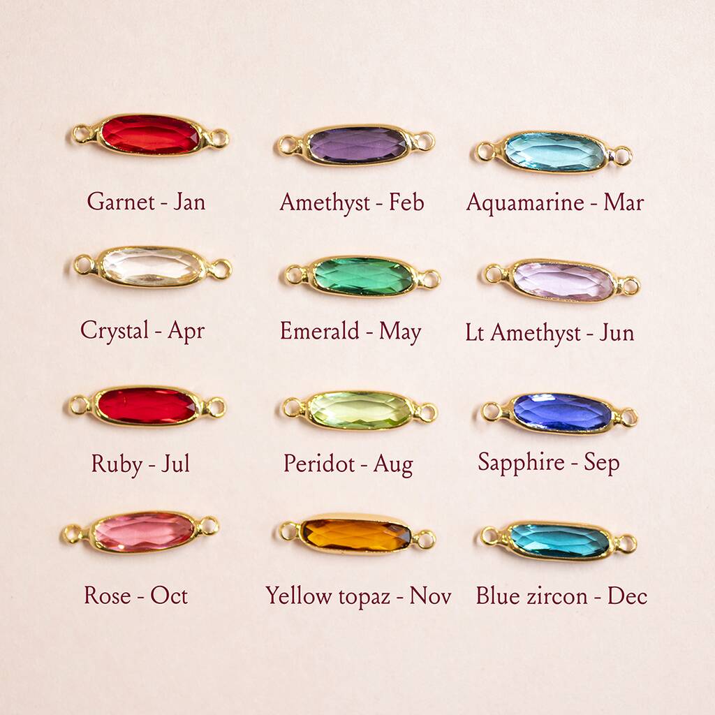 Joy by Corrine Smith Oval Link Geburtsstein Armband Gold