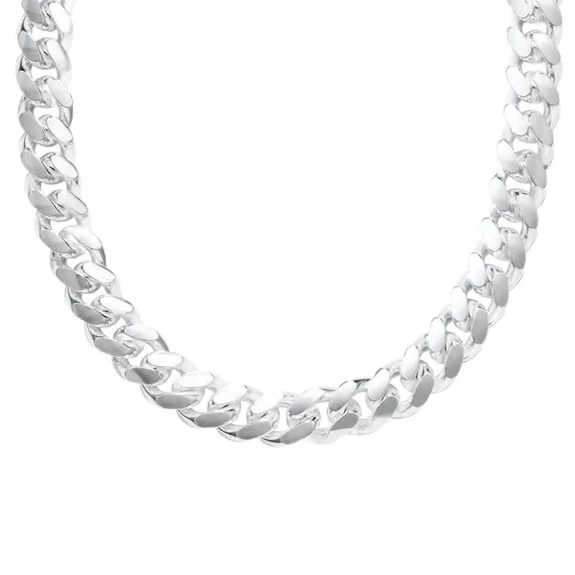JEWLIX Panzerkette Herren 925er Silber Cuban 10 mm OVA
