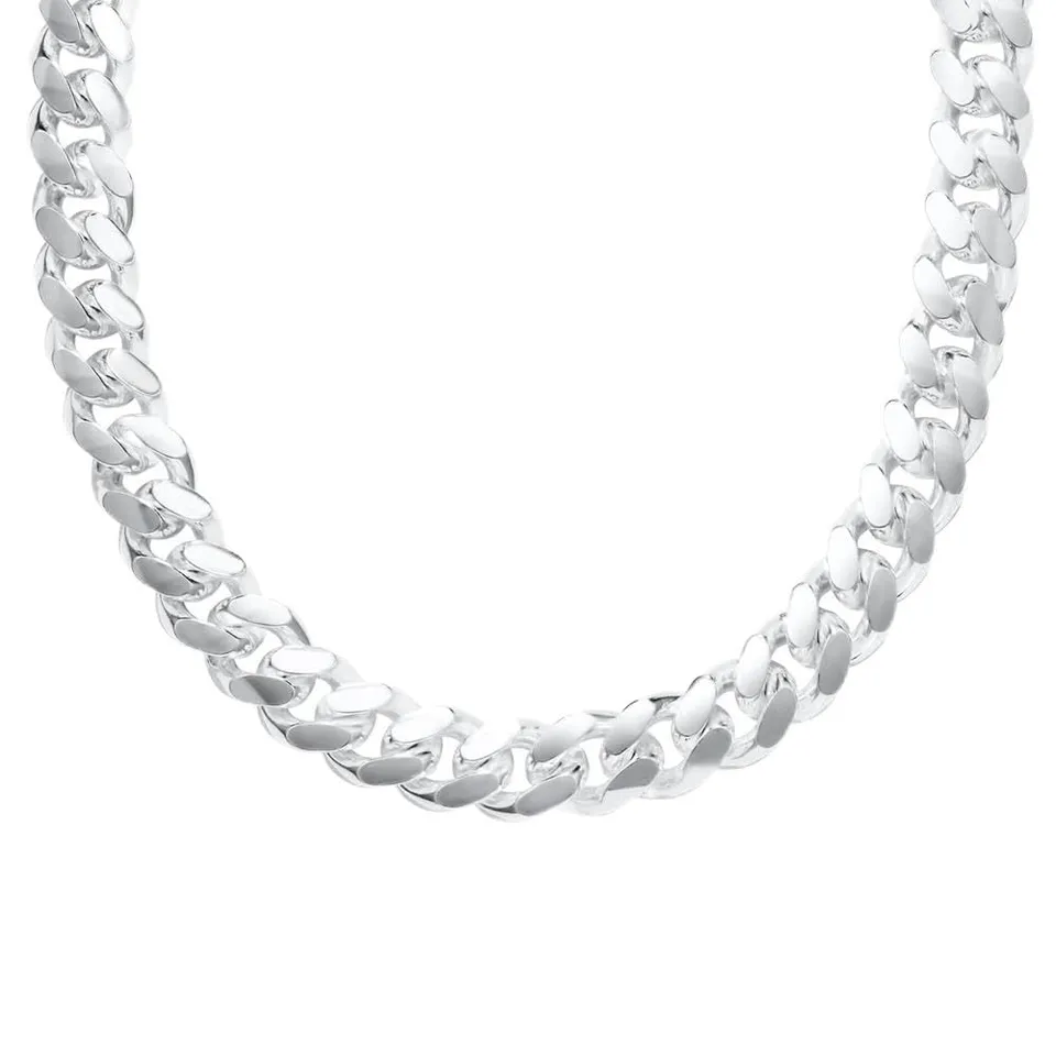 JEWLIX Panzerkette Herren 925er Silber Cuban 10 mm OVA