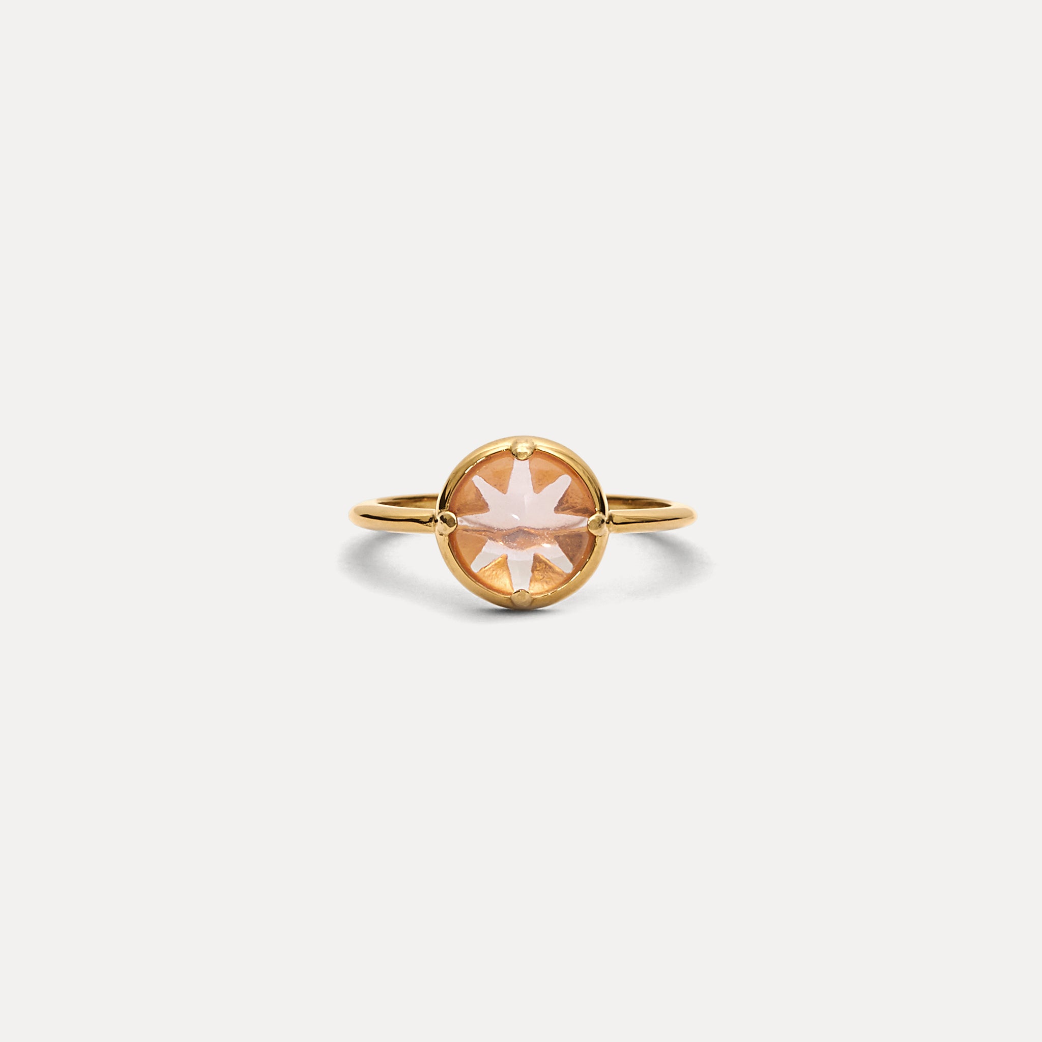 Stilnest Rosenquarz Instants of Love Ring Gold Vermeil Gr.56 Edelstein