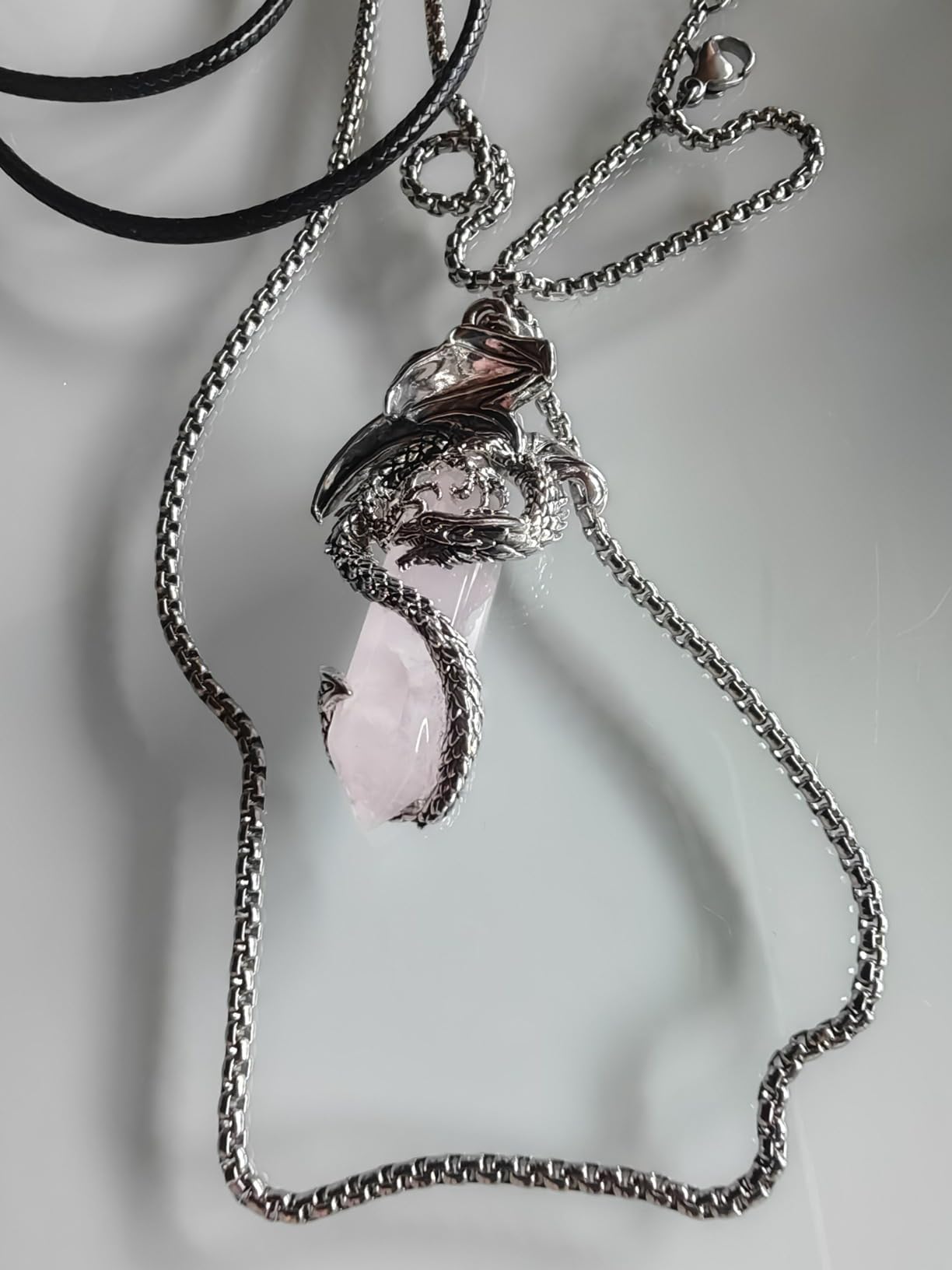 Eudora Harmony Bola Drachen Halskette Amulett blau 20+24 Zoll