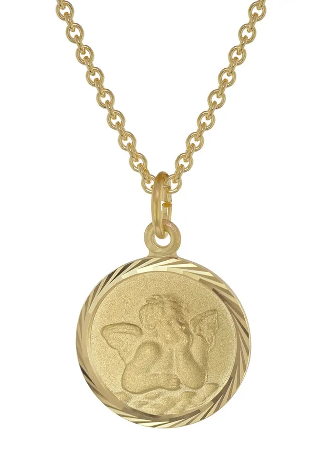trendor Halsketten Schutzengel Kette 40 cm Gold auf Silber