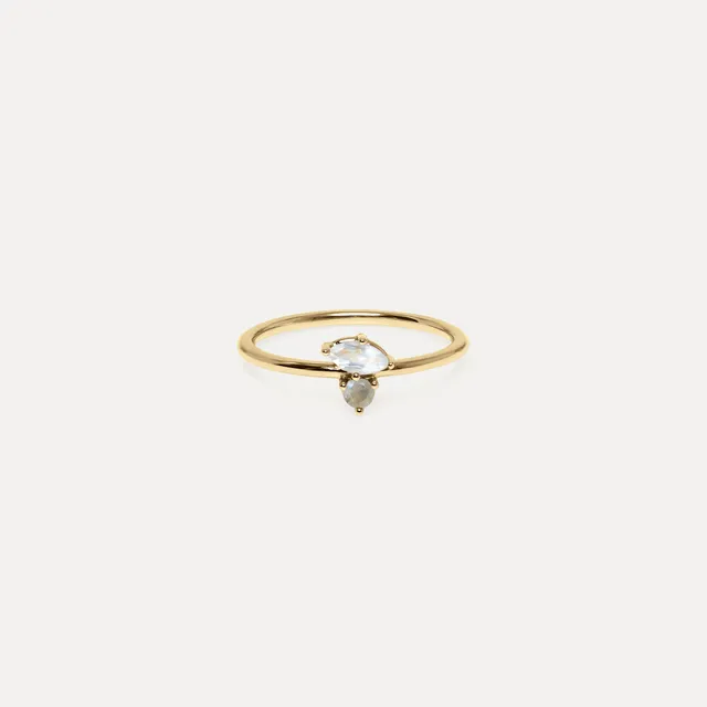 Stilnest Joy Solitär Ring 585 Gold Mondstein Gr 52