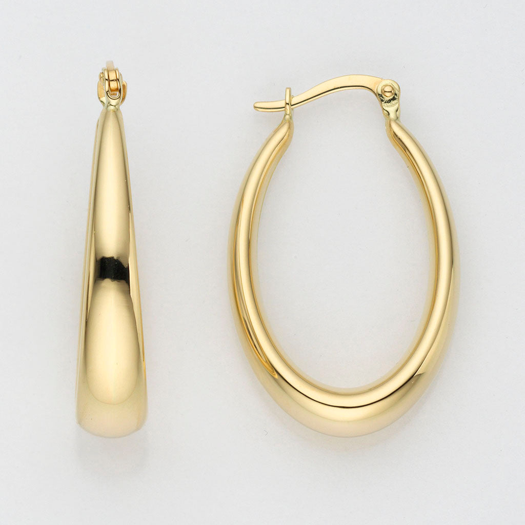 Eugen Rühle Ohrschmuck Creolen 80.3631 Gelbgold oval 31mm