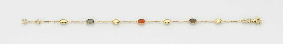 Eugen Rühle 37.4900.301-100 Armband Mondstein grau-orange 585 Gelbgold