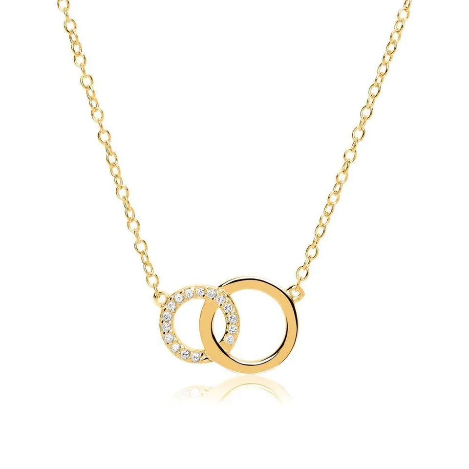 JEWLIX Ketten mit Anhänger Kreise Halskette Gold Zirkonia