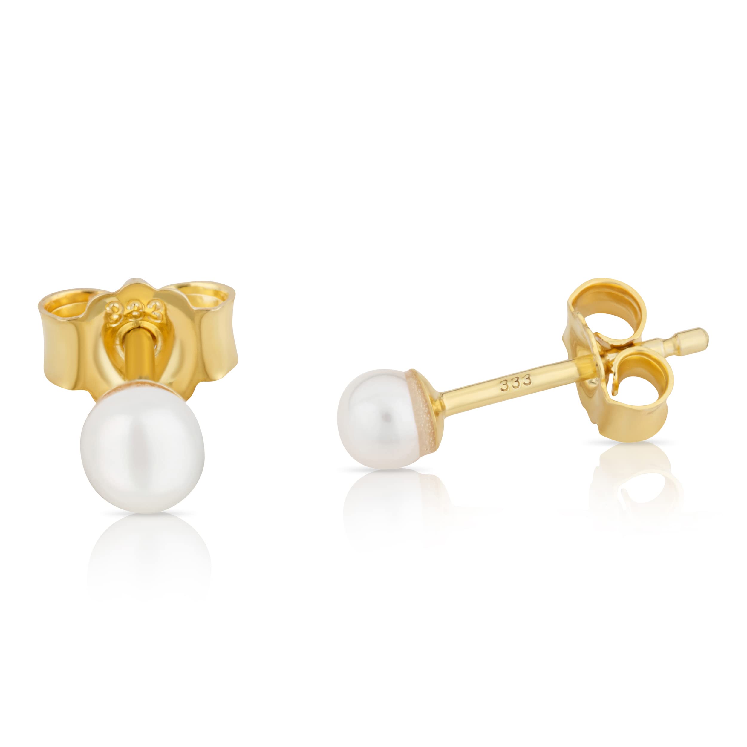 NKlaus Jewellery Perlen Ohrstecker 333 Gelbgold 8,5mm
