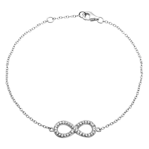 JEWLIX ID-Armbänder SB0160 Silberarmband Unendlich Zirkonia