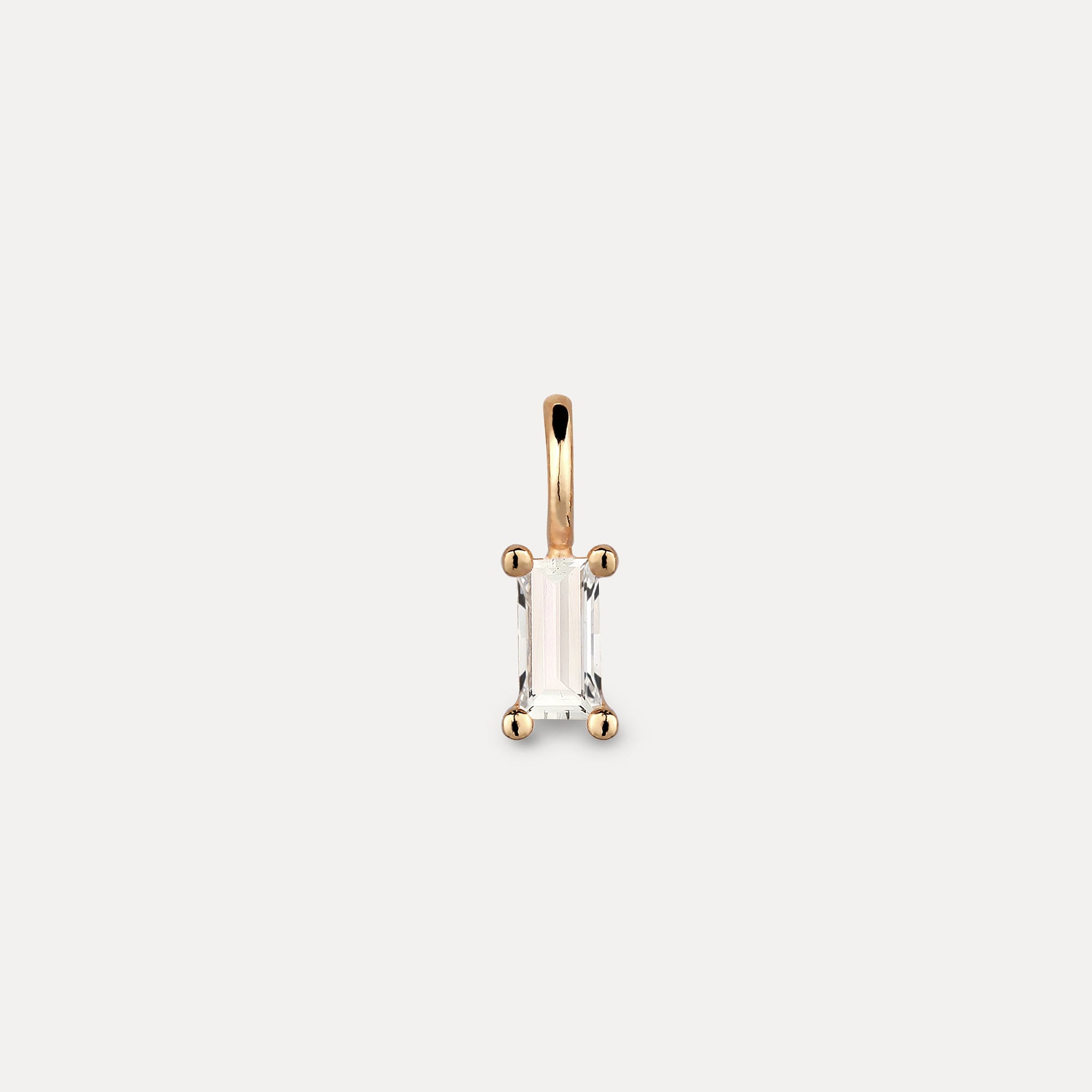 Stilnest Baguette Anhänger weißer Beryll 585 Gold