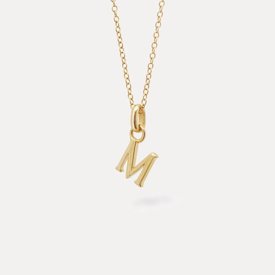 Stilnest Mini Initial Kette 585 Gold Buchstabe A 45cm
