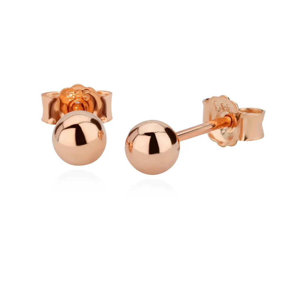 NKlaus Jewellery Kugelohrstecker 585 Rotgold Ø3,0mm Paar