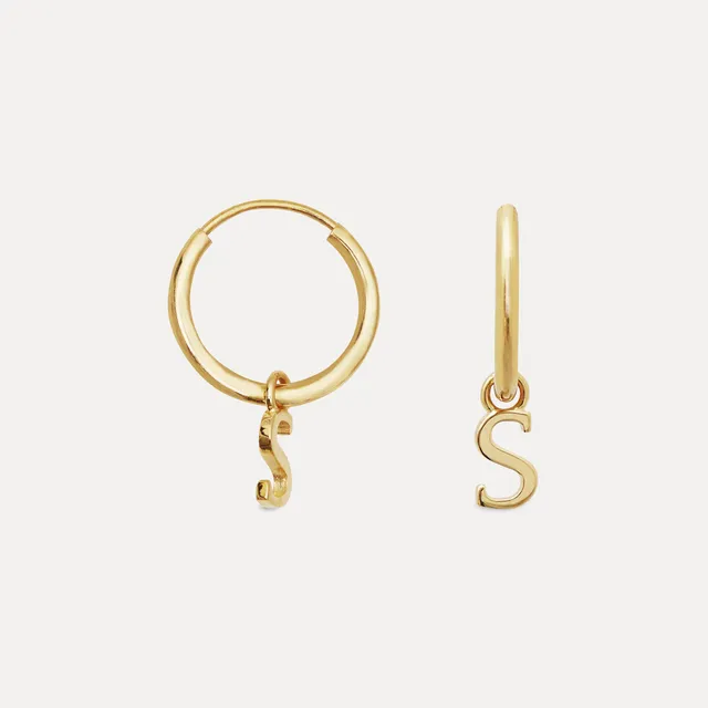 Stilnest Mini Initial Creolen Buchstabe A 585 Gold