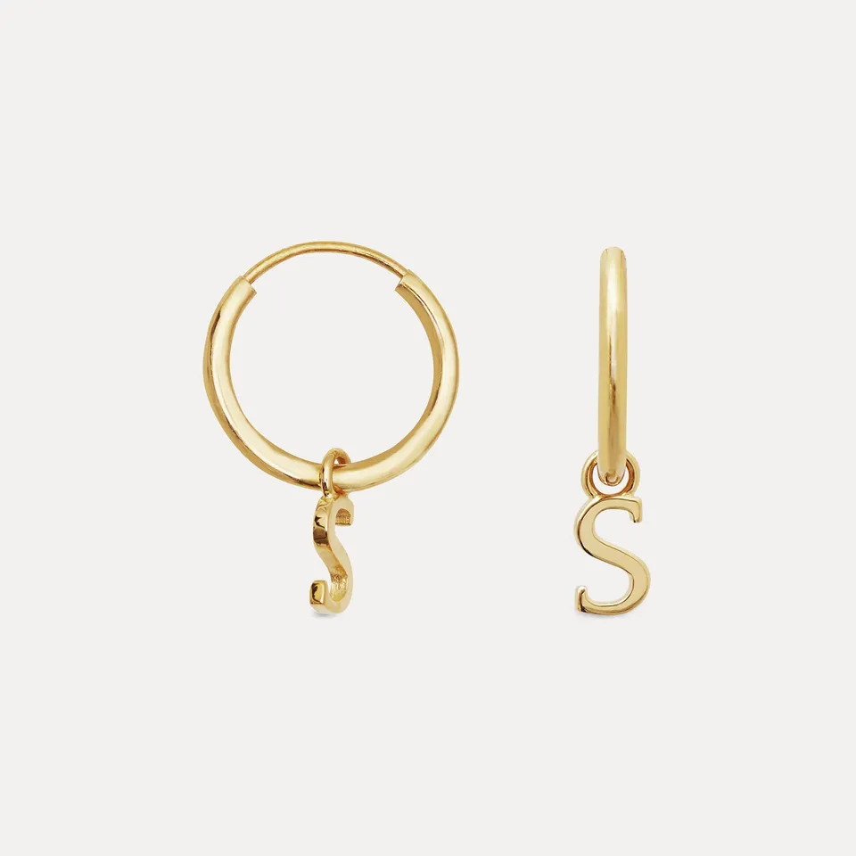 Stilnest Mini Initial Creolen Buchstabe A 585 Gold