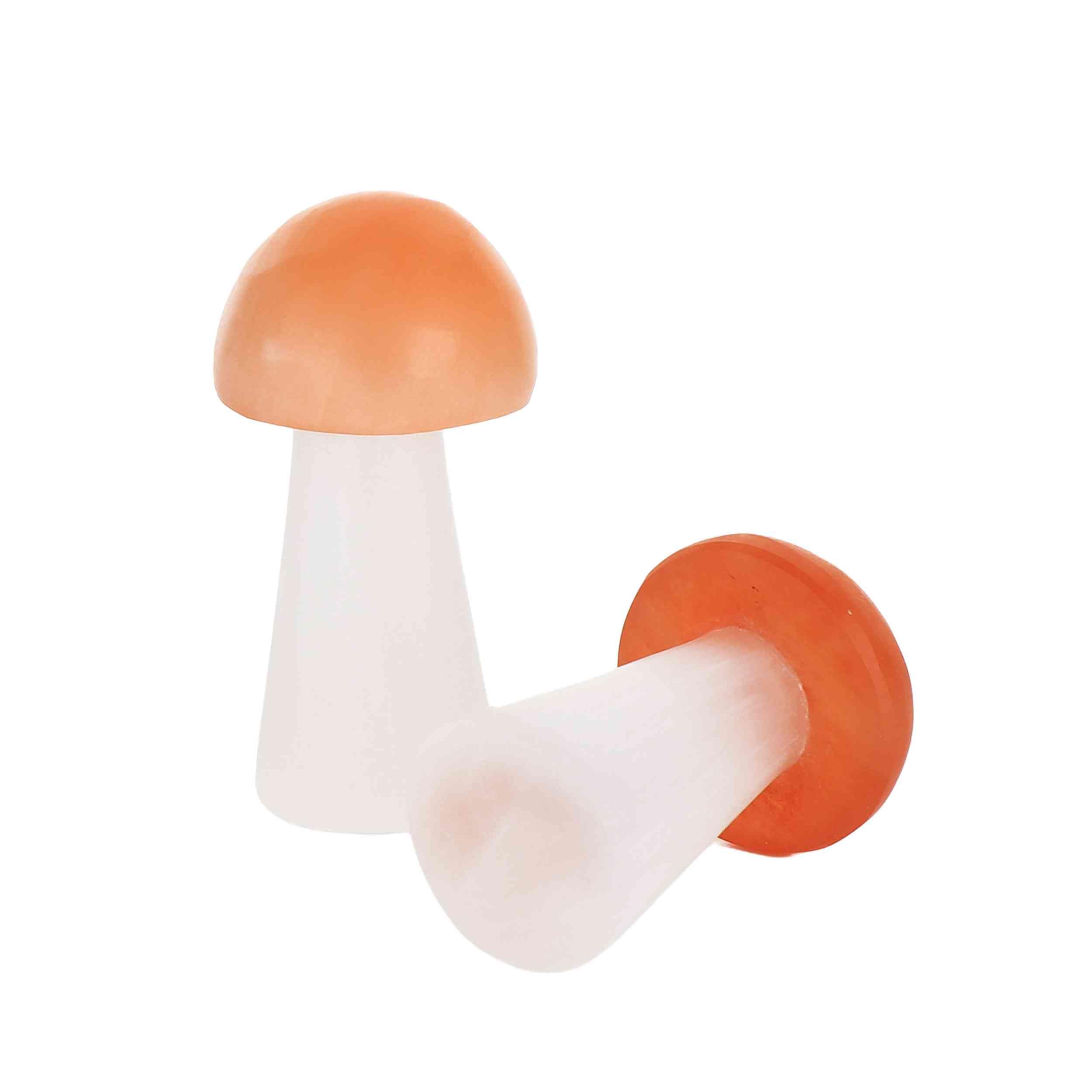 NKlaus Selenit Pilz 10cm Deko 2er Set Naturstein weiß