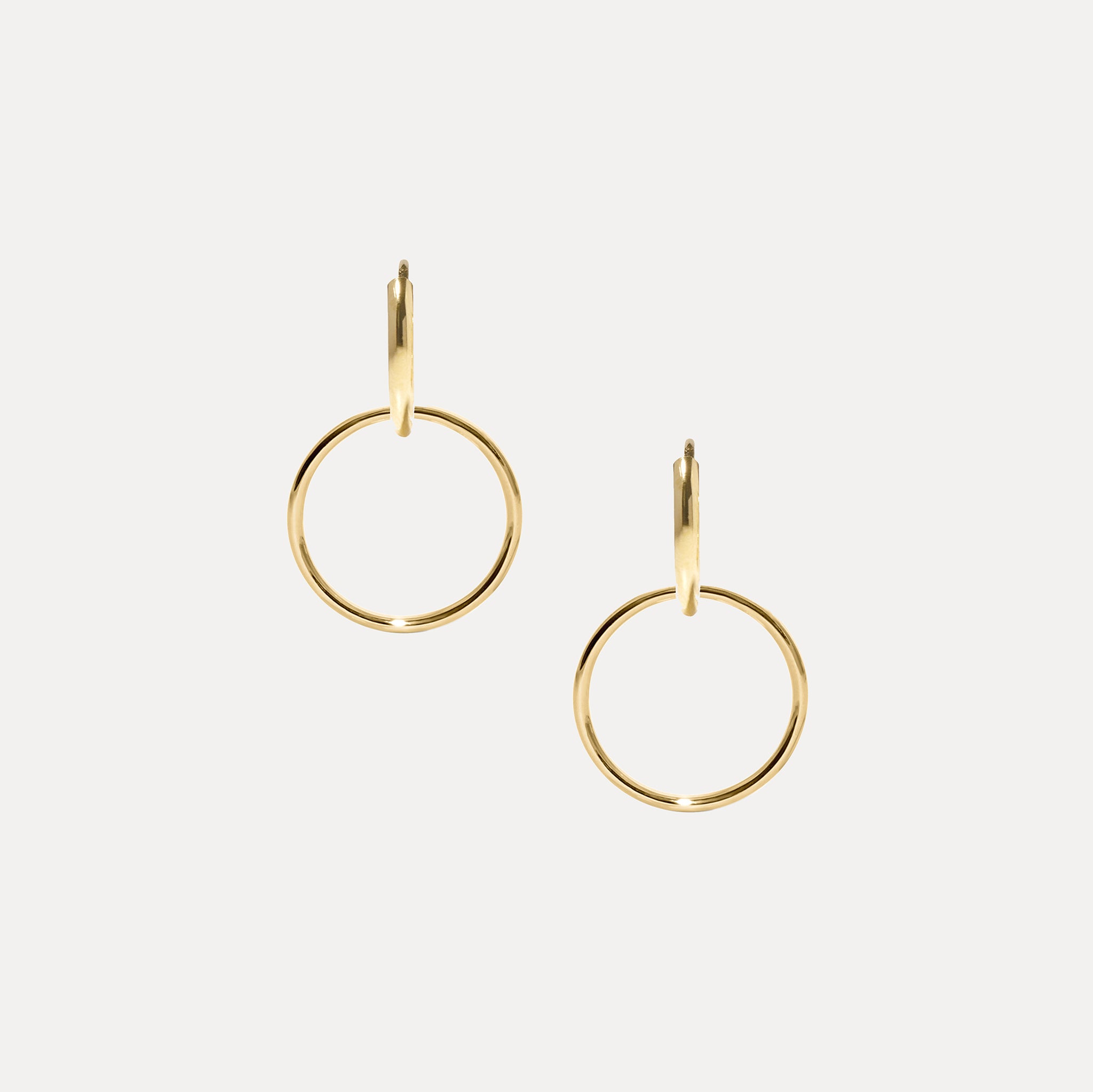 Stilnest Basic Double Creolen 585 Gold 13mm doppelt