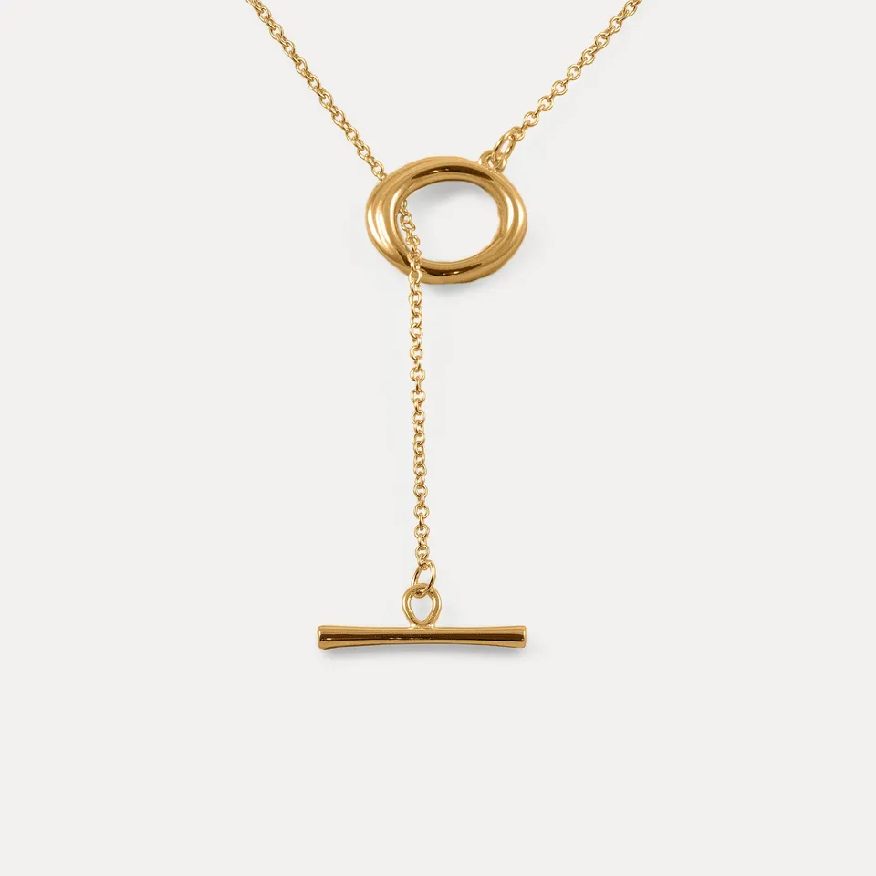 Stilnest Bonds Path Loop Lariat Kette 60cm Gold