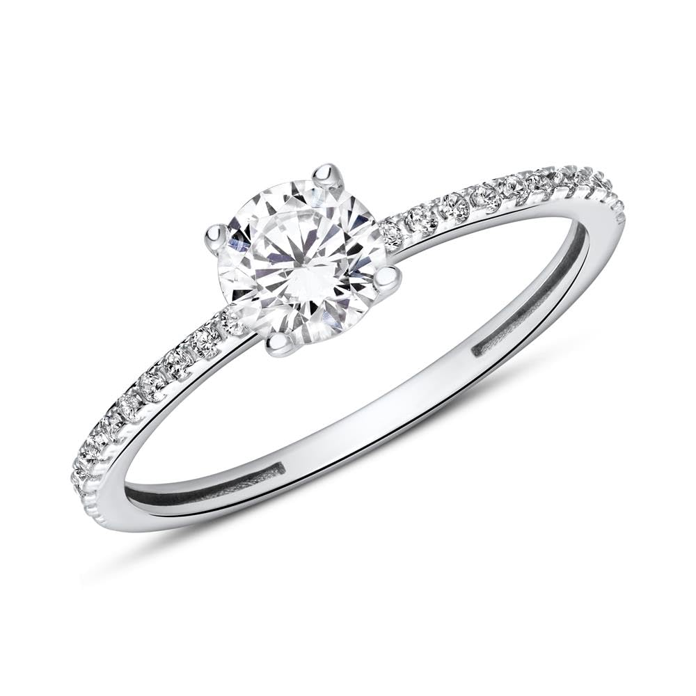 JEWLIX Verlobungsring 375 Weißgold Zirkonia Gr. 56