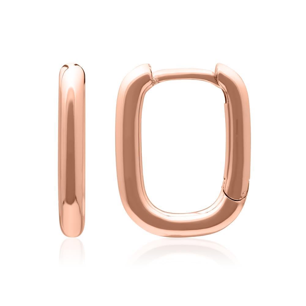 JEWLIX Ohrstecker Creolen Eckig 925 Silber Rosé Paar
