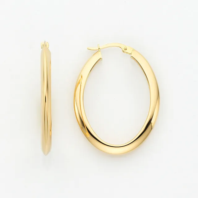 Eugen Rühle Ohrschmuck 80.3631 Creolen oval 585 Gelbgold 34 mm