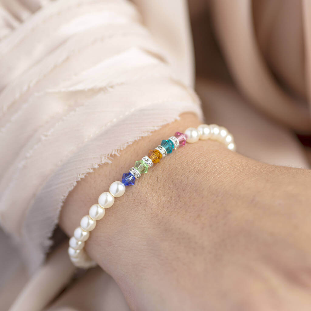 Joy by Corrine Smith Family Birthstone Armband Silber Perle