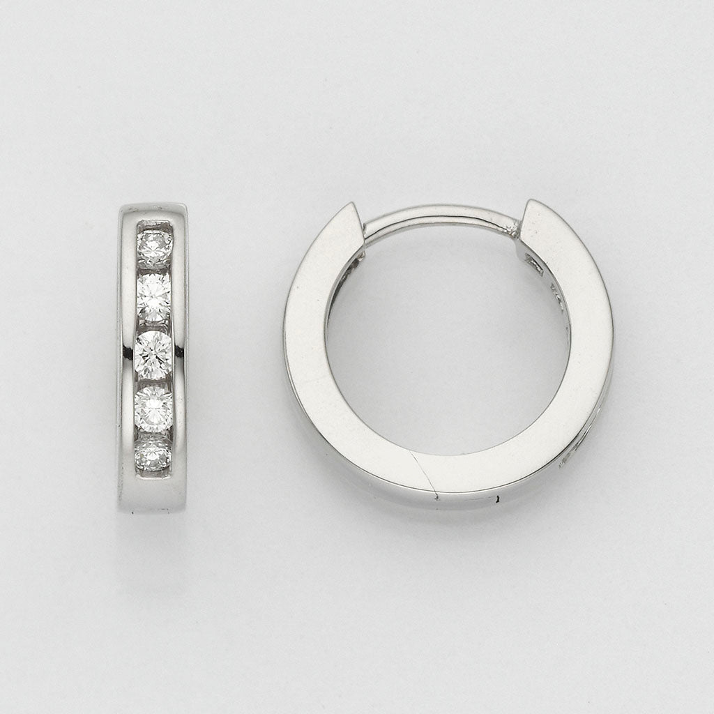 Eugen Rühle Ohrschmuck Creolen Brillanten 0,33ct 14,5mm Weißgold