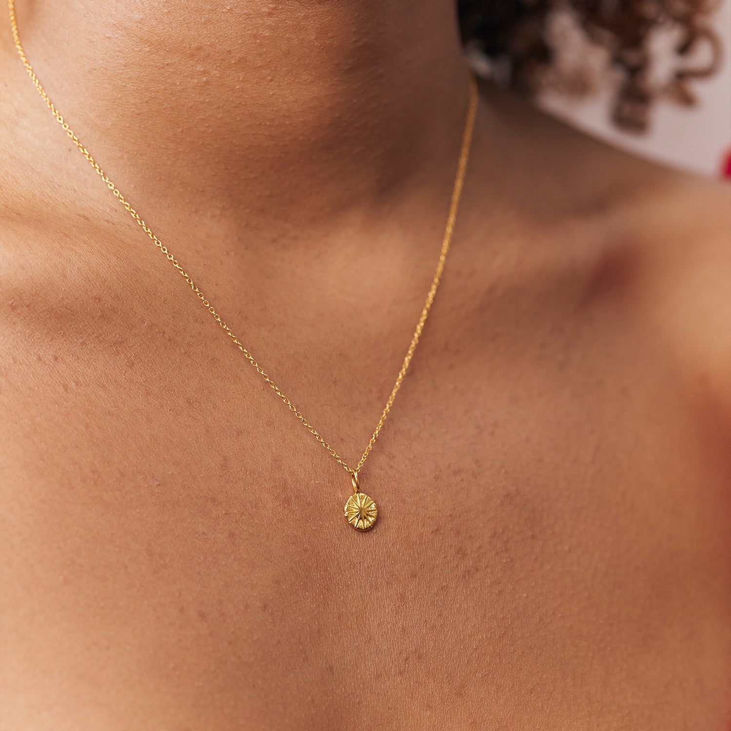 Stilnest Solar Eclipse Kette 585 Gold 14k Massivgold 45cm