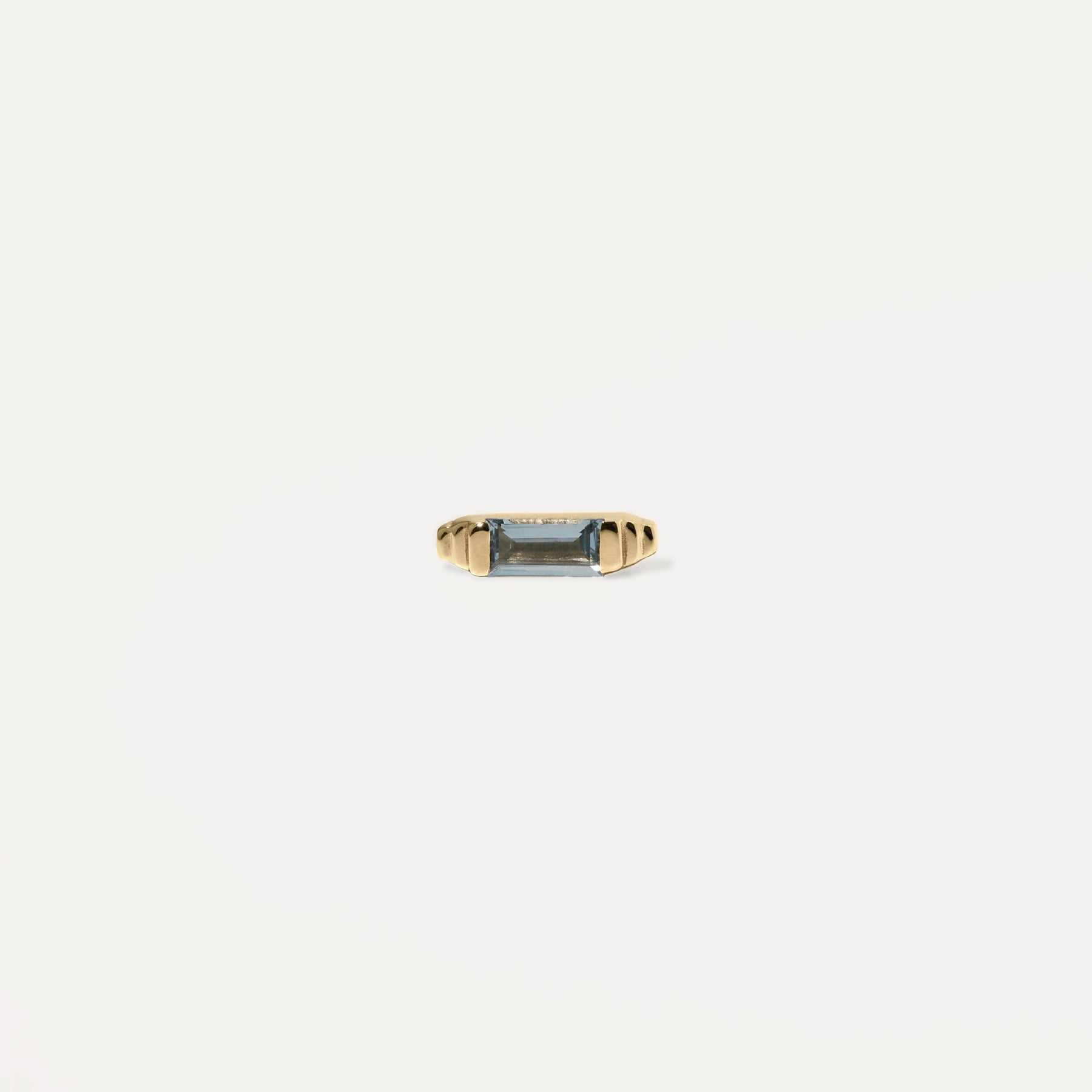 Stilnest Aquamarin Retro Ohrstecker Single 585 Gold blau