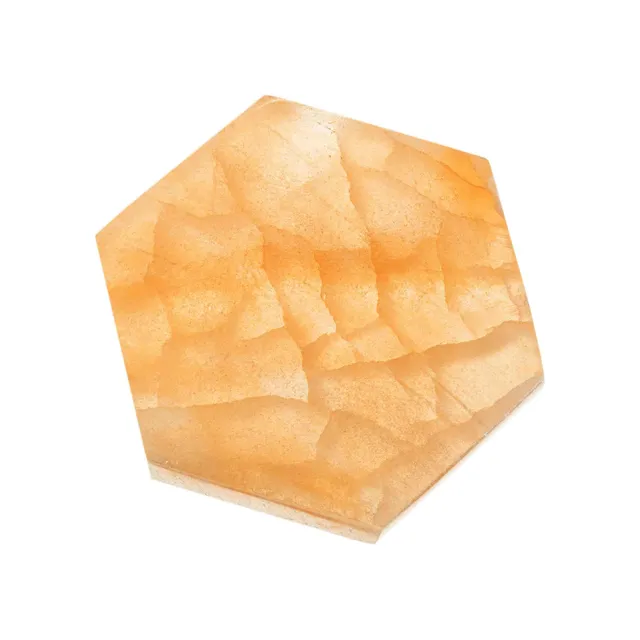 NKlaus Healing Crystals Selenit-Platte 9,5 cm Sechseck Pfirsich