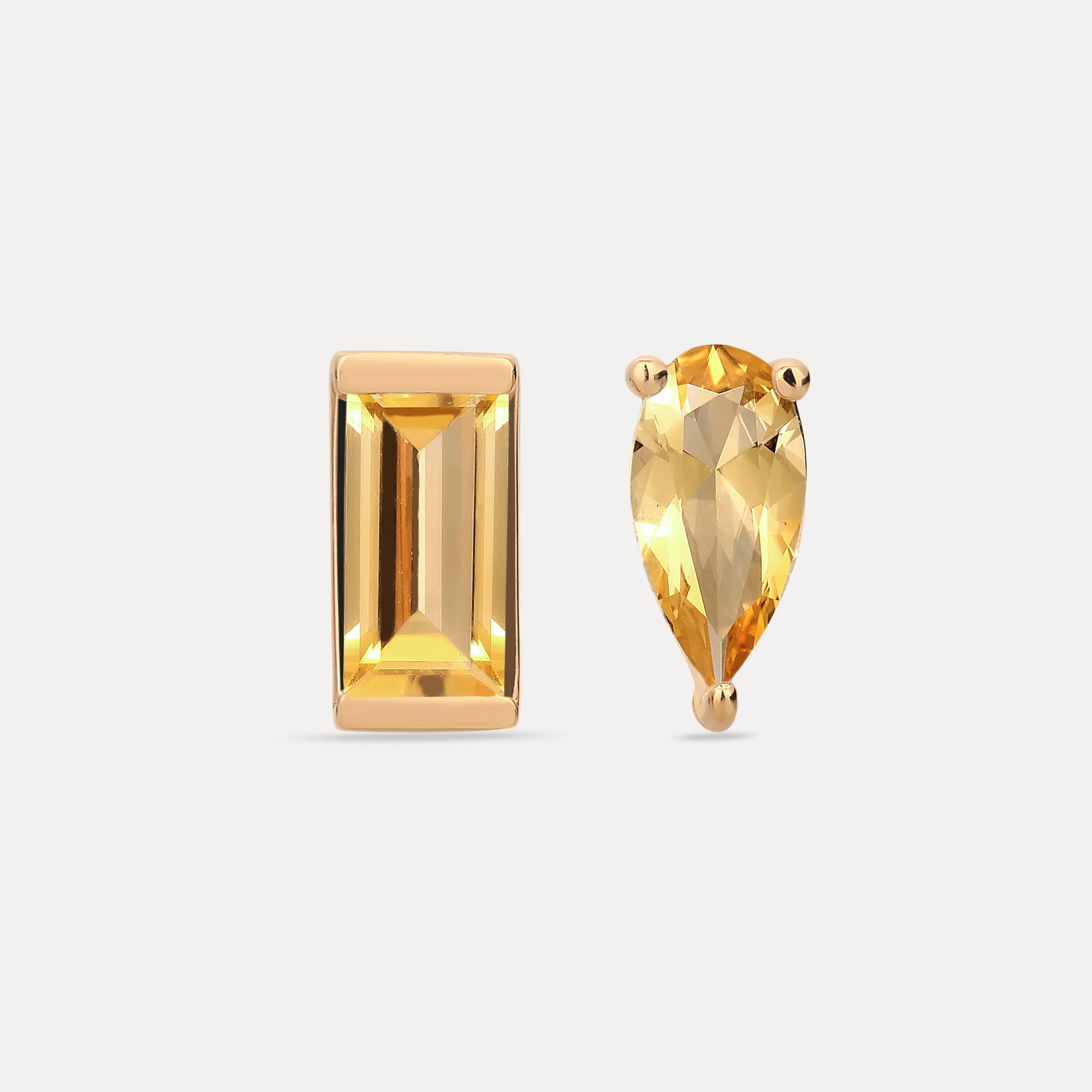 Stilnest Citrin Balance Ohrstecker 585 Gold Gelb