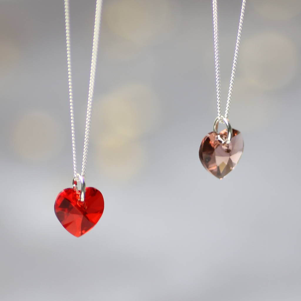 Joy by Corrine Smith Swarovski Herz Halskette Silber Rot
