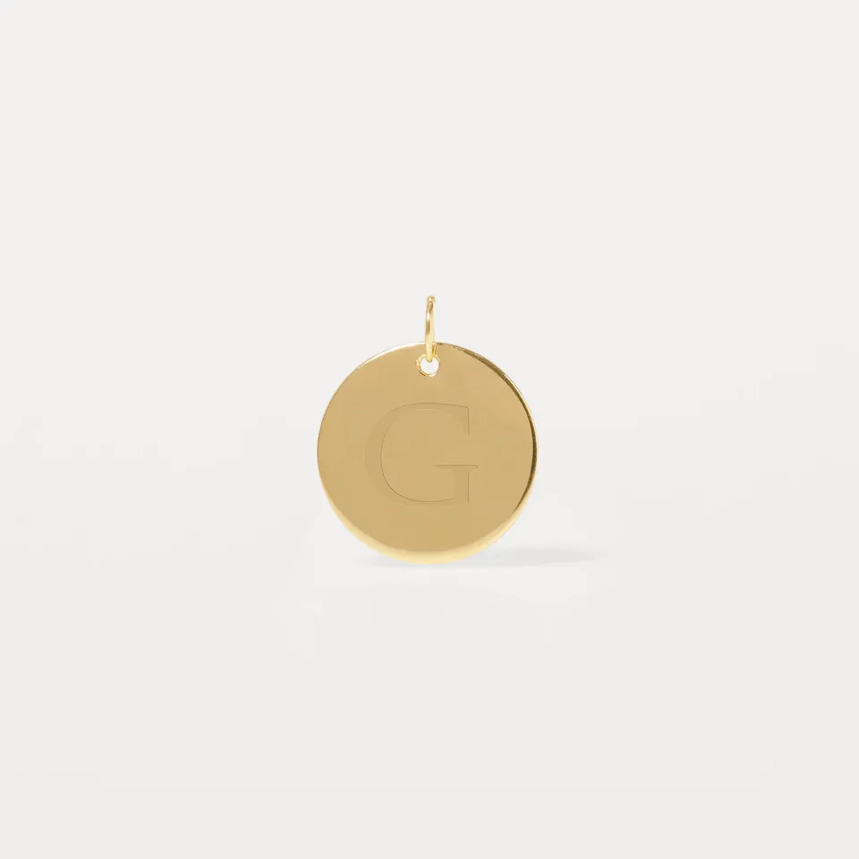 Stilnest Plate Anhänger gravierbar 585 Gold 14 mm