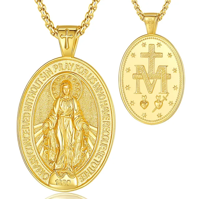 Eudora Harmony Bola Kreuz Kette Wundertätige Medaille Gold