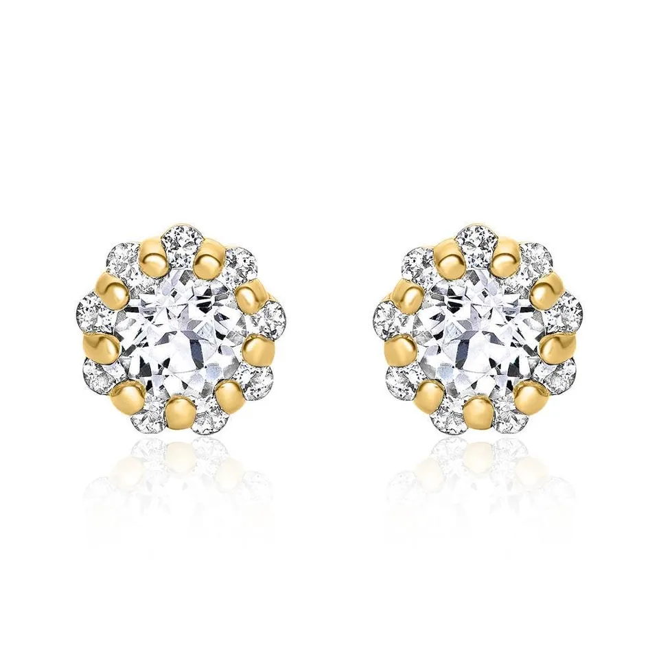JEWLIX Ohrstecker DE0283-G Ohrringe Gold 585 Weißtopas 0,38ct