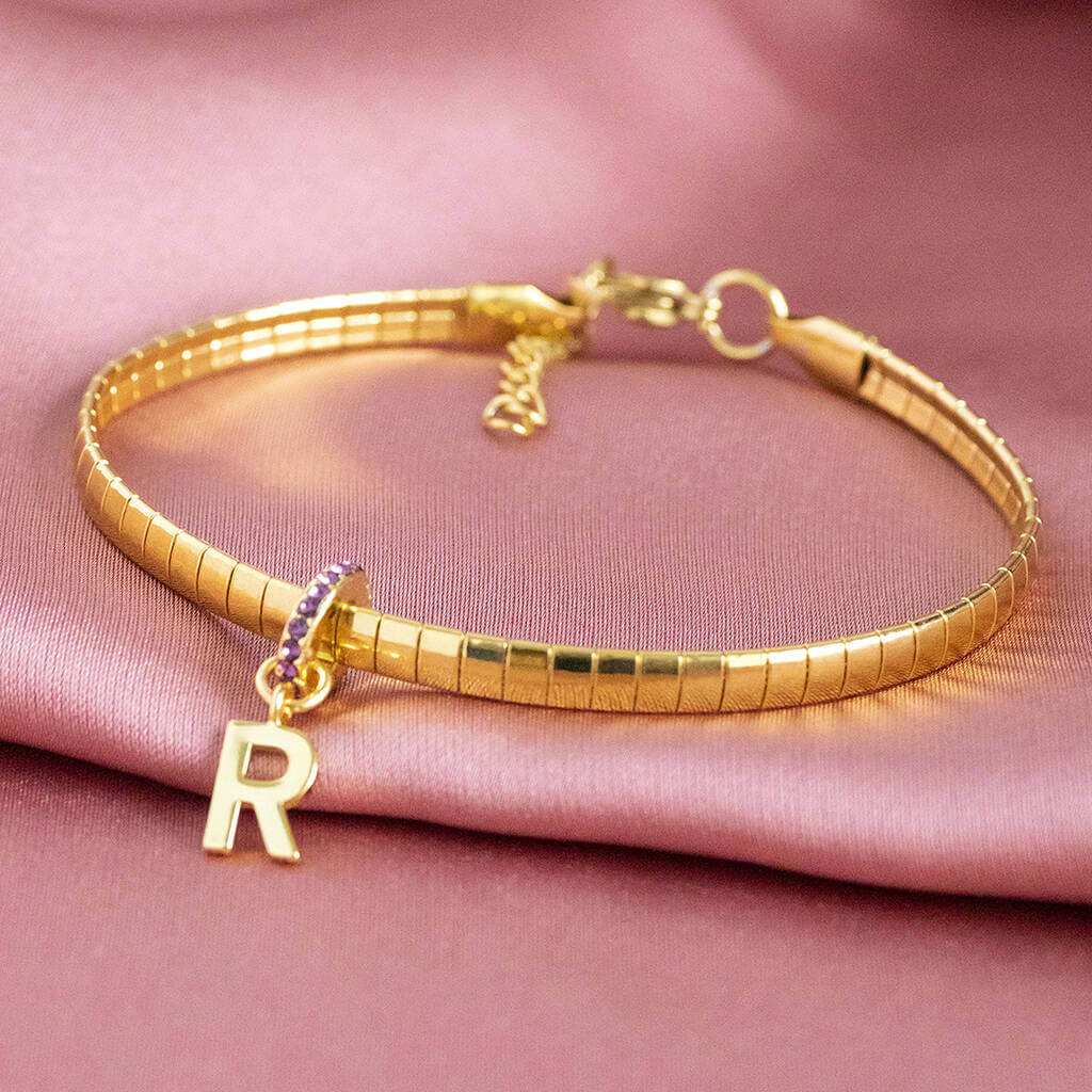 Joy by Corrine Smith Birthstone Initial Armband Gold Geburtsstein
