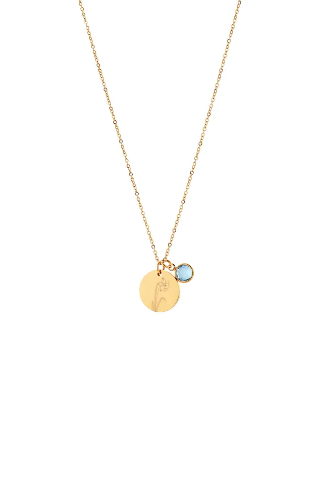 Joy by Corrine Smith March Birth Flower Halskette Gold Aquamarin