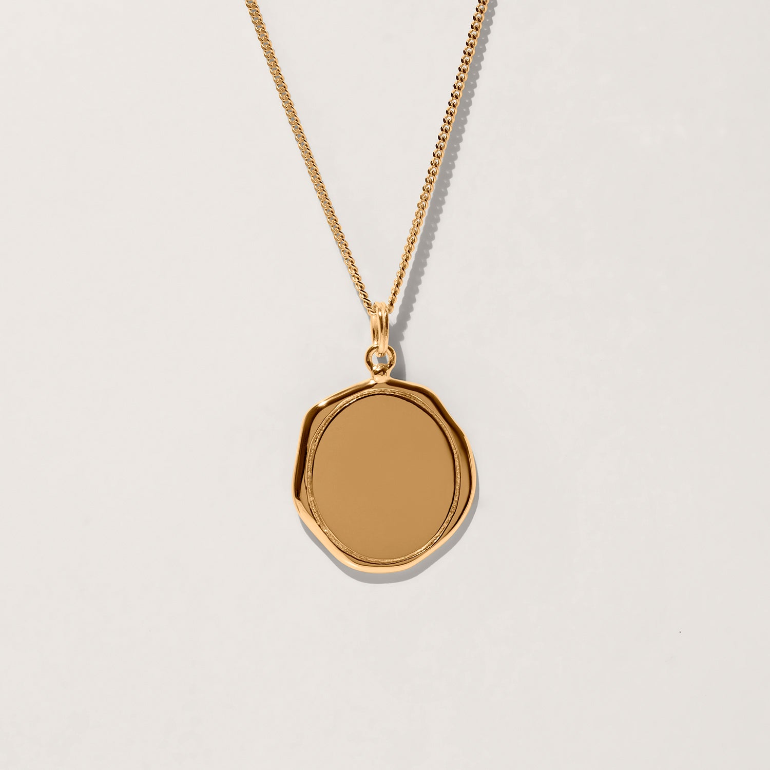Stilnest Engravable Large Seal Halskette Gold Vermeil 45cm gravierbar