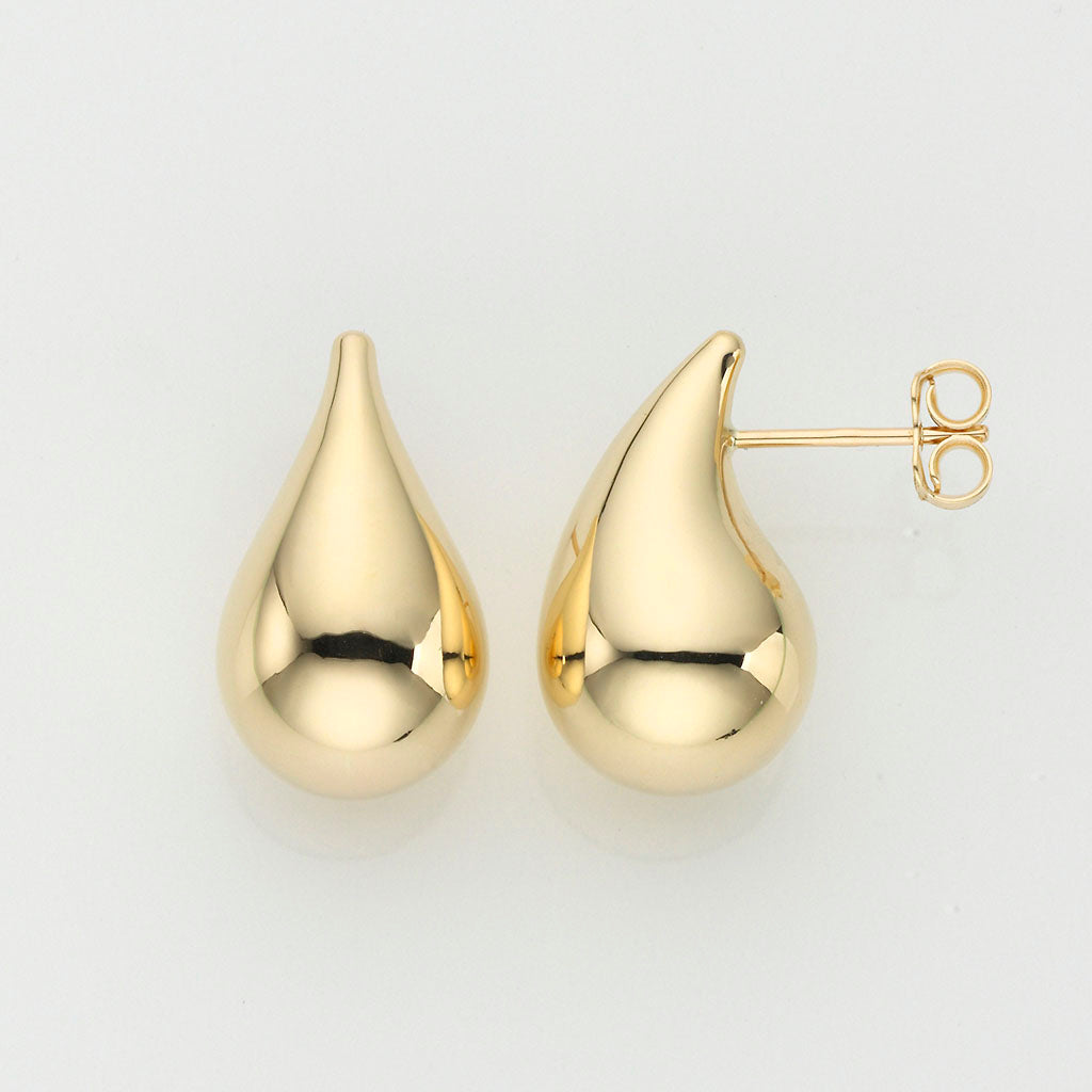 Eugen Rühle Ohrschmuck gebogener Tropfen 12x20mm Ohrringe 585 Gelbgold