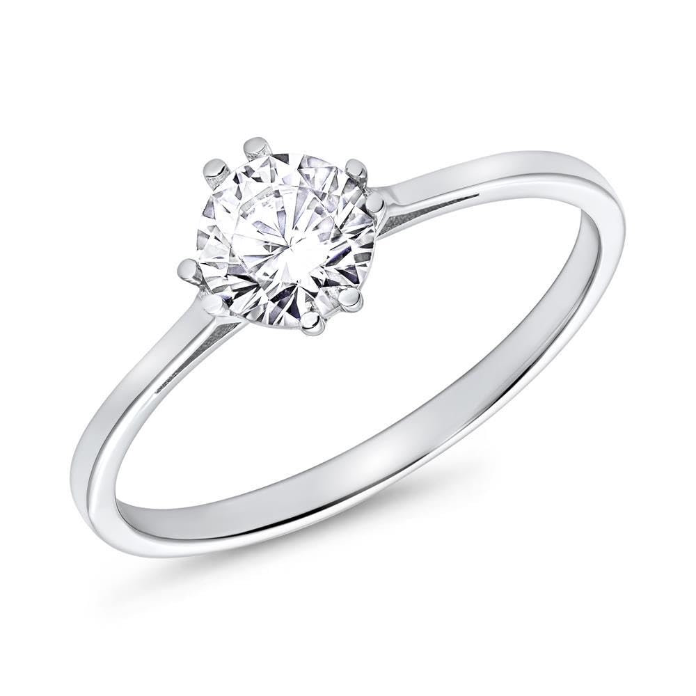 JEWLIX Verlobungsring Weißgold 60mm 375 Zirkonia