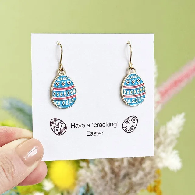 Joy by Corrine Smith Earrings Cute Enamel Easter Egg Ohrringe Gold